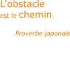 L'obstacle est le chemin. - Proverbe japonais